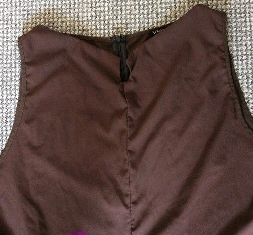 Mono de pierna ancha sin mangas/multi floral marrón chocolate Vonda talla 5XL para dama - Imagen 4 de 10