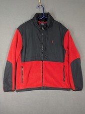 Vintage Polo Ralph Lauren Jacket Mens Large Red Full Zip Fleece Polartec Pony