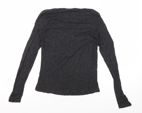 Camiseta negra manga larga Mango Basics para mujer talla 4 - Imagen 2 de 12