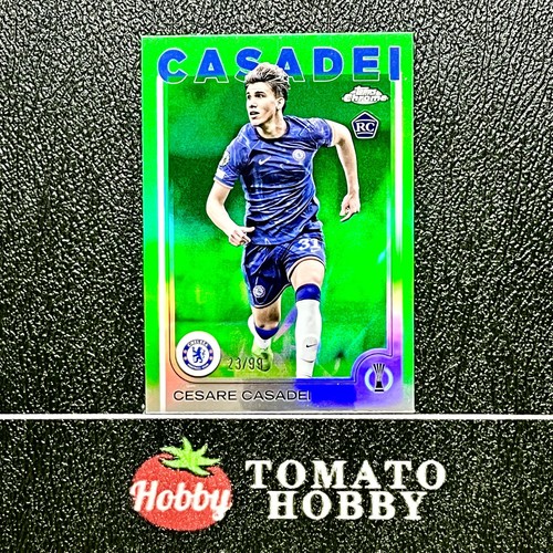 TOPPS CHROME UEFA 2024-25 CESARE CASADEI RC /99 GREEN REFRACTOR CHELSEA - Picture 1 of 2