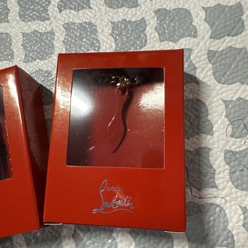 Christian Louboutin Lippenstift Anhänger Halskette Charm Set roter Boden und Stiletto - Bild 4 von 8