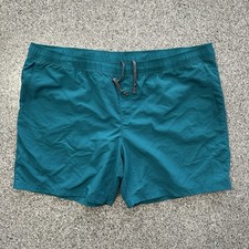 Eddie Bauer Swim Trunks Mens XXL Teal 17 Lined Nylon Shorts Pockets 7 Inseam
