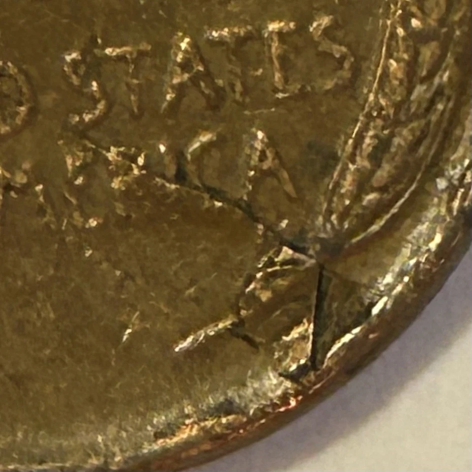 Vintage 1948 Wheat Penny retained Lamination Peel - Image 2 of 4