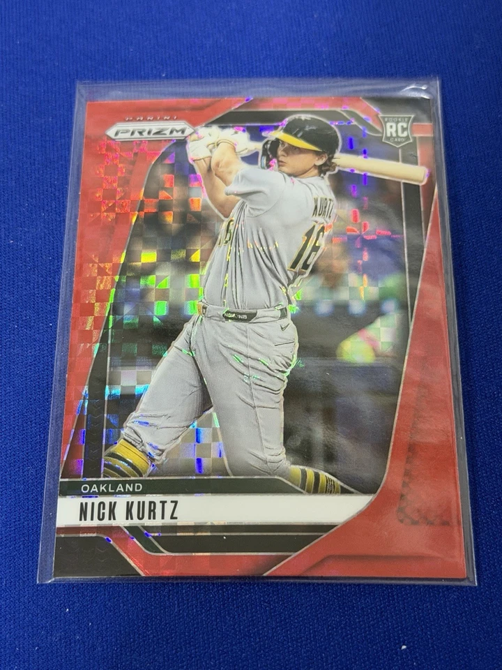 Nick Kurtz 2025 Panini Prizm Red Checker X-Fractor #94/99 Rookie Of The Year A'S - Image 2 of 4