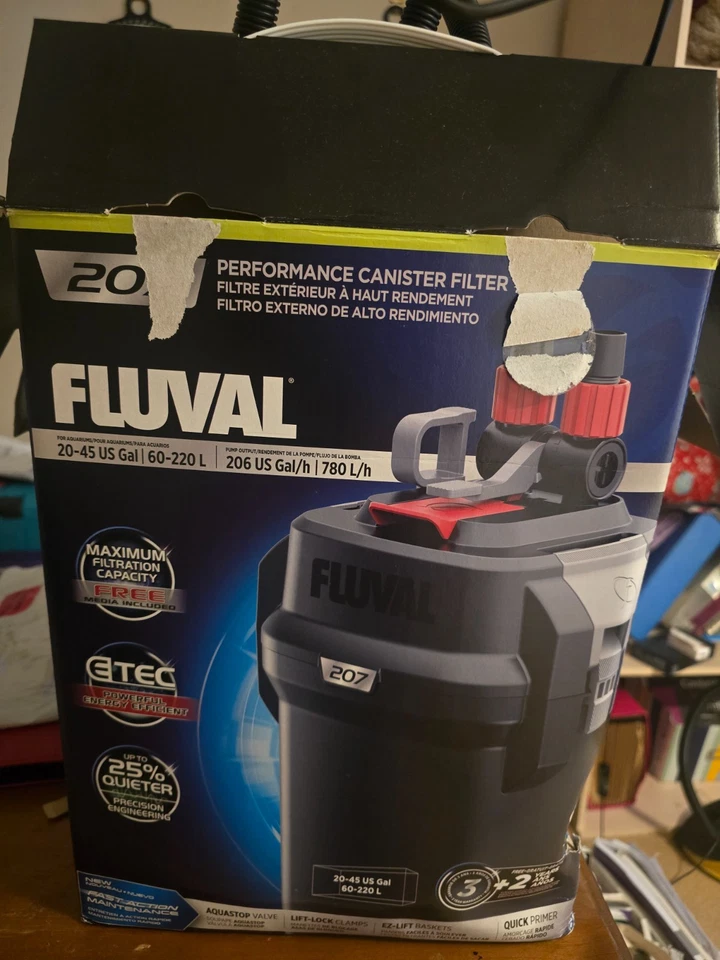 fish tank external 207 filter, black, slightly used bought 3 month ago. - Image 2 of 2
