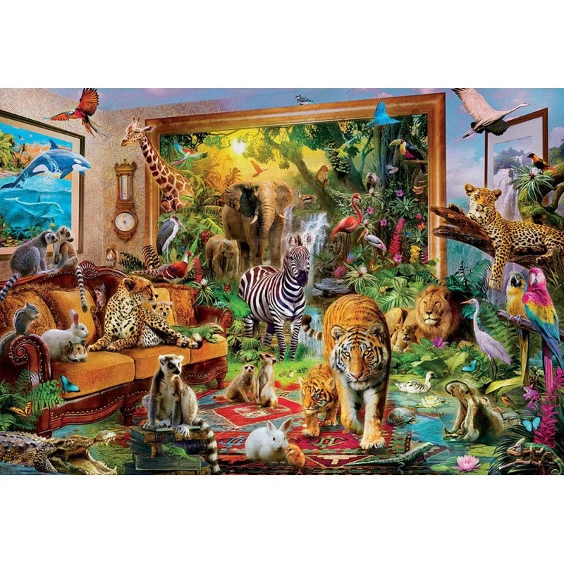 Puzzle - Les animaux dans la chambre - 6000 pièces - 156x107cm - Adulte - Educa - Photo 2/3
