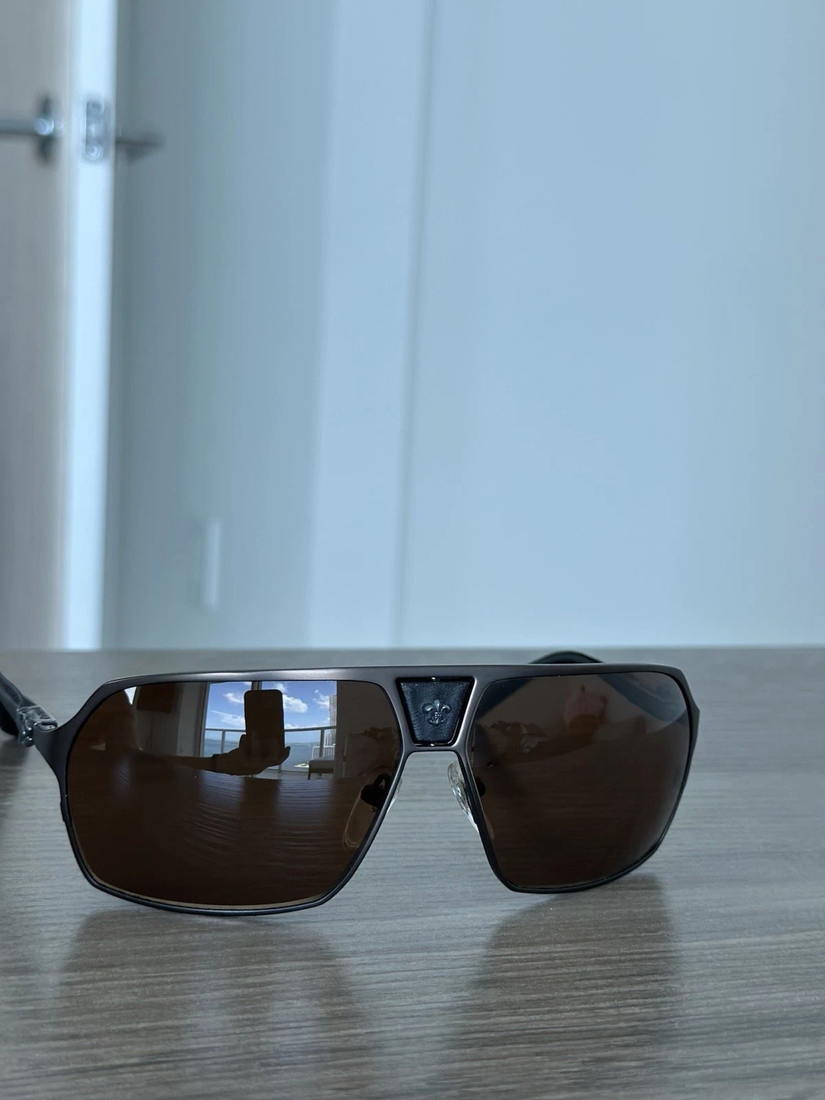 Chrome Hearts Double D II Shield Sunglasses – Silver Metal. W Case & Accessories
