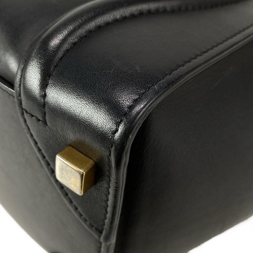 Auth CELINE Luggage Micro Shopper - Black Leather Handbag - Picture 8 of 20