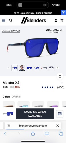 Blenders ORBR II Meister X2 Oracle Red Bull Racing Polarized Sunglasses Blue