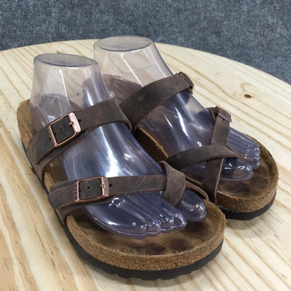 Sandalias Birkenstock Mujer 37 Mayari Informales Sin Cordones Chanclas Cuero Marrón Foto 3 de 4