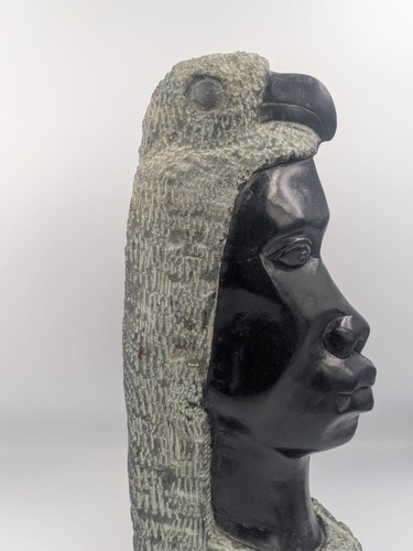 Große 27,6 Pfund Boira Mteki Shona Steinskulptur Büste - handgeschnitzt Simbabwe - Bild 6 von 20