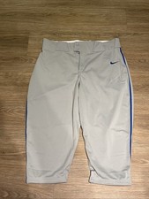Nike Vapor Select Baseball Pants Grey Piped Royal Blue Men's XL BQ9021-055