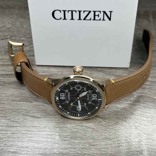 NEU✅ Citizen Eco-Drive Avion Braun Leder Flugzeug Roségold Herrenuhr AW1733-09E - Bild 15 von 17