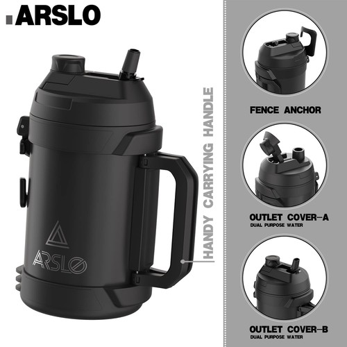 Sports Water Jug - Gallon Water Bottle - Large Insulated Stainless Steel Bott... - Bild 3 von 7