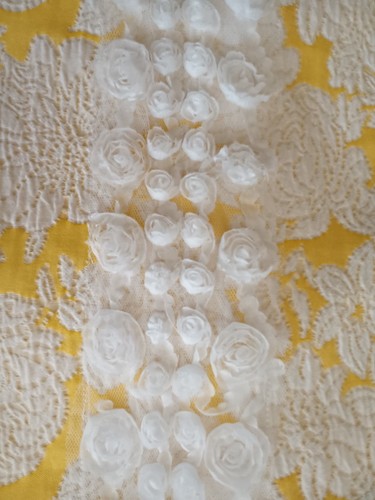 Bonnie Jean Yellow & White Jacquard Print Sleeveless Dress Girl’s Sz 16 - Picture 6 of 7
