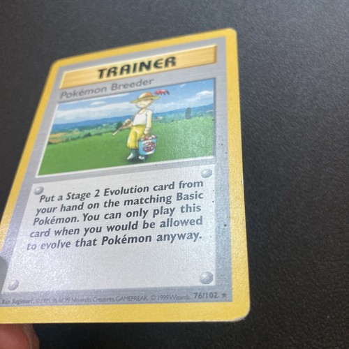 Pokemon Breeder 076/102 Base Set (Shadowless) - Unlimited Edition Regular HP - Picture 2 of 4