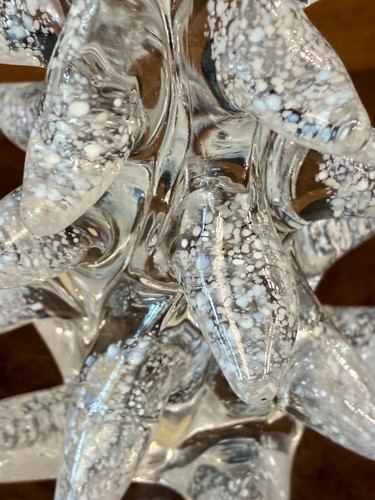 Vintage MURANO ITALY ART GLASS Clear & Frosted Christmas Tree 10 Inch - Picture 6 of 10