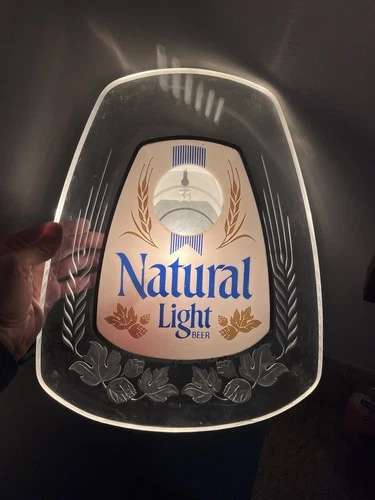 VINTAGE 1980s NATURAL NATTY LIGHT LIGHT UP BEER SIGN BUSCH Bud Swag Working Bar
