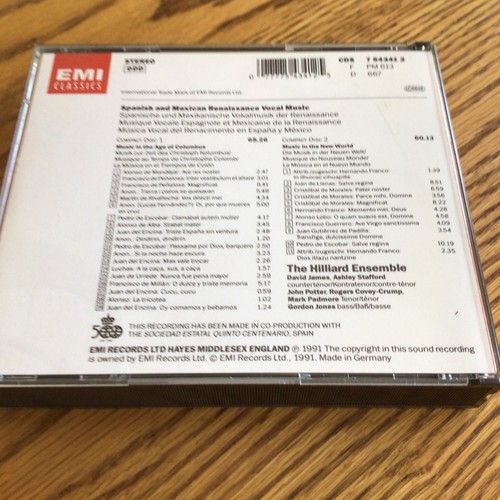 The Hilliard Ensemble ~ Spanish & Mexican Renaissance Music ~ 2 CD Set. - Picture 2 of 8