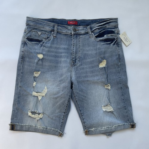 Pantalones cortos de mezclilla Guess Eco Abby para hombre azul claro talla 38 - Imagen 1 de 11