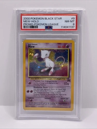 Mew (Pokemon League) Holo WOTC Black Star PSA 8 1999