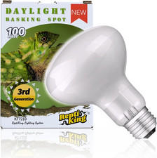 Reptile Heat Bulb Lamp, 1-Pack 100W Daylight Basking Spot, Bearded Dragon/Turtle