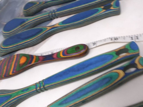 Island Bamboo Peacock Pakkawood 6 Piece Utensils And Rainbow Wosponfan Turner - Picture 13 of 14