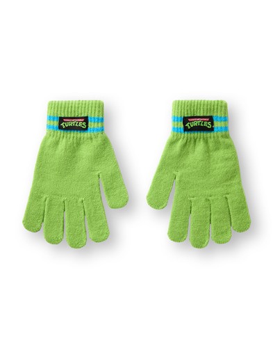 Teenage Mutant Ninja Turtles Green Novelty Face Beanie and Gloves Set Boys - Picture 2 of 9