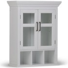 Pemberly Row Wood Double Door Wall Medicine Cabinet in Pure White