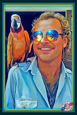 JIMMY BUFFETT TRIBUTE 8"X12" METAL SIGN MARGARITAVILLE HOT TUB FINS UP TIKI BAR