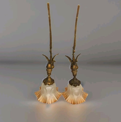 Pair of Large Antique French Solid Bronze/ Brass Sconces Chimera/ Griffon Dragon - Bild 7 von 16