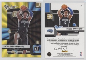 2022-23 Panini Donruss The Rookies Holo Yellow Laser /25 Paolo Banchero #1 RC