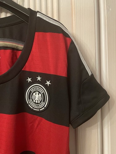Shirt Damen Auswärtstrikot Nationalmannschaft WM 2014 Rot Schwarz Gr L - Bild 2 von 7