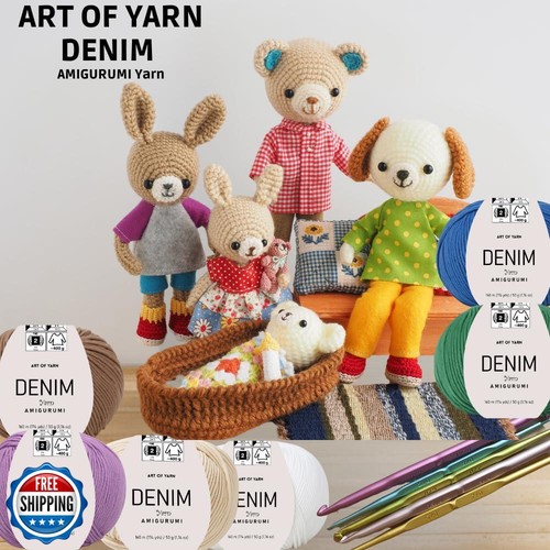 Denim Art of Yarn 55 % algodón, 45 % poliacrílico, 2 madejas en total 100 gr (3,52 oz), - Imagen 5 de 5