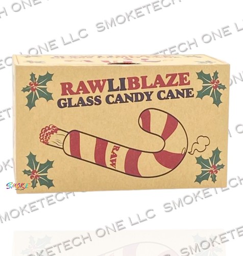 RAW Glass Candy Cane Pipe - Imagen 1 de 3