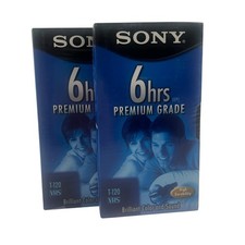 Sony 2 Pack VHS Tapes 6 Hour T-120VL- New/Sealed
