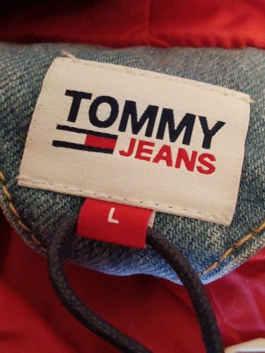 Tommy Hilfiger Cropped Hoodie Denim Jacket Size ( L) - Picture 3 of 8
