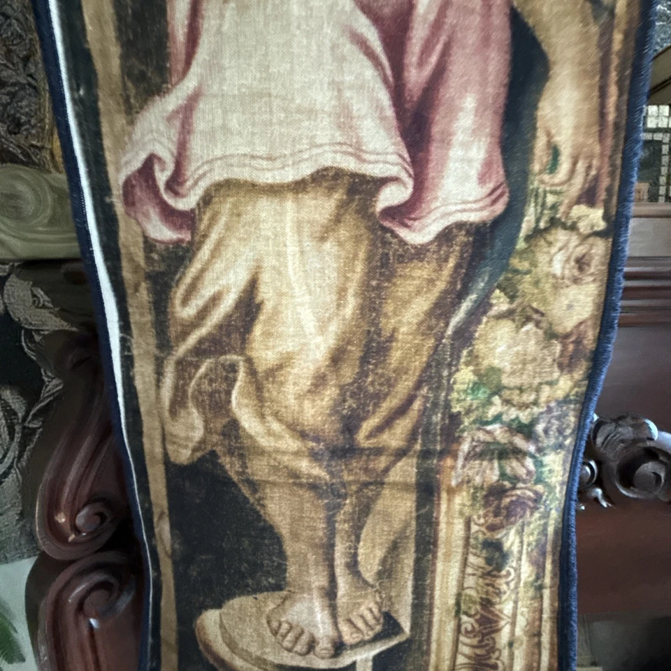 Adorável mini suco de grama lembrança renascentista italiana tapeçaria de fibra natural - Imagem 4 de 4