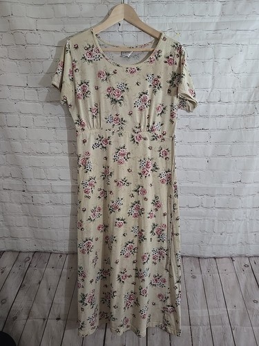 Vintage 90er Babydoll Grunge Blumen Midikleid Gr. M Tie Back Cottagecore Prairie - Bild 1 von 6