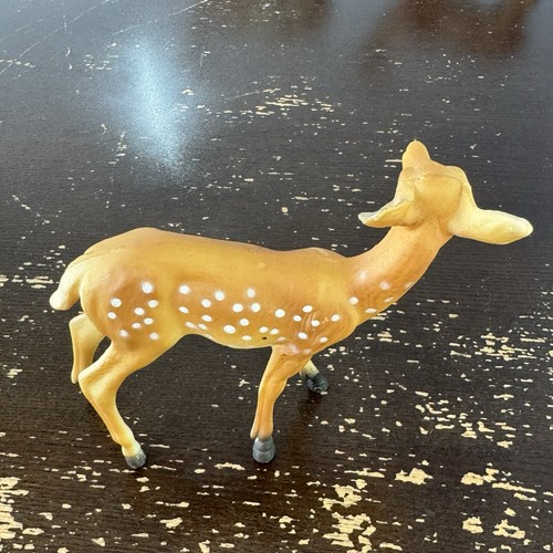 Set 4 statuine cervo plastica dura celluloide vintage Hong Kong 3 cervo 1 cervo Bambi - Foto 7 di 12