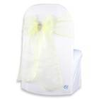 50 pcs Organza Chair Cover Bow Sash 108"x8" - Yellow - w/ Bow Covers Wedding nd