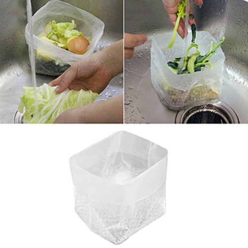 Bolsas de drenaje plegables para fregadero de cocina 120 piezas bolsa de residuos vegetales sobrantes cocina - Imagen 9 de 12