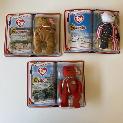 TY Beanie Baby 1999 McDonald’s International Bear Set of 3 - Picture 1 of 2