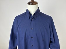 Versace V2 Classic Vintage Dress Shirt Men's Navy Blue  Size:  16½ / 42 (XL)