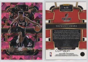 2023 Panini Select Concourse Pink Cracked Ice Prizm /99 Toumani Camara Rookie RC