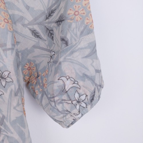 Next Morris & Co Talla 14 Gris Manga Corta Top Blusa Botón Frontal Floral - Imagen 7 de 13