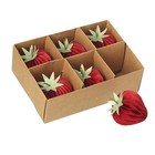 Paper Strawberry Decorations x6 Foldable Red Fruit Ornaments Summer Party Decor