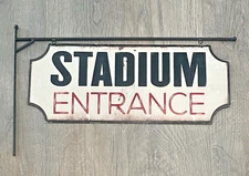 Hanging Metal Stadium Entrance two-sided Sports Sign Mancave  Bar 18”x7.5”
