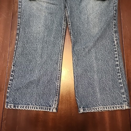 Vtg '93 Levis Jeans Mens 40x32 Orange Tab 517 Bootcut Made in USA Red Bat Wing  - Picture 3 of 8
