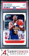 2022 PANINI DONRUSS RETRO SERIES PRESS PROOF #18 KARL MALONE HOF POP 1 PSA 9